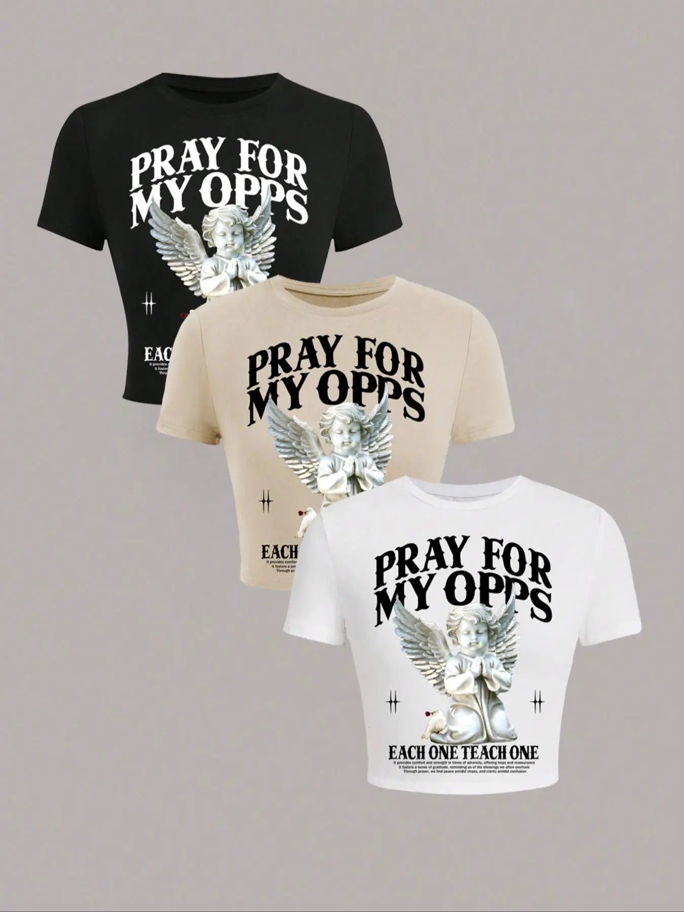 Women's Letter Graphic Round Neck Crop Tee, Casual Short Sleeve T-shirt for Summer, Ladies Clothes for Daily Wear