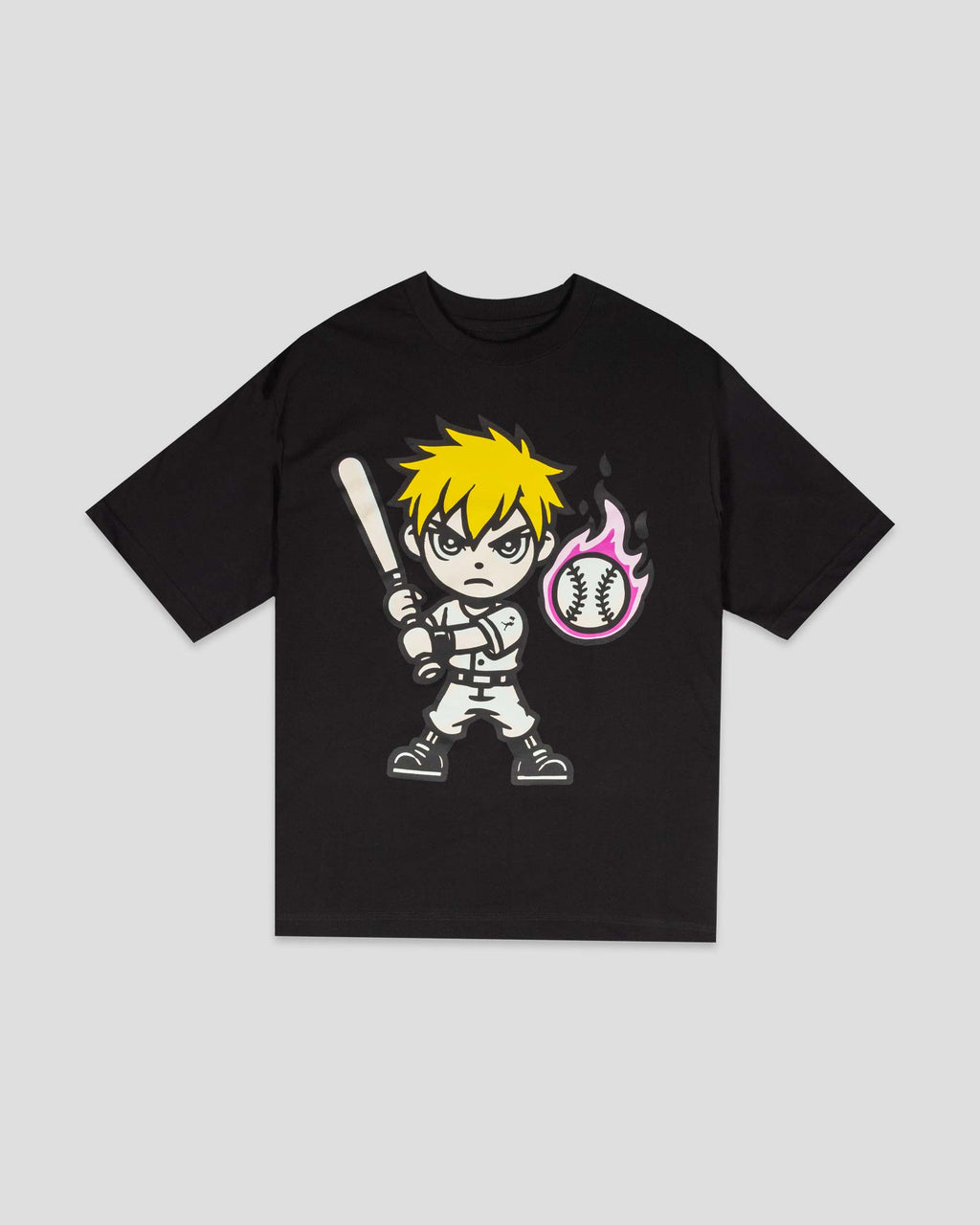 Yakyu Anime Energy Blast (Black) - Diamond Pima Oversized T-Shirt