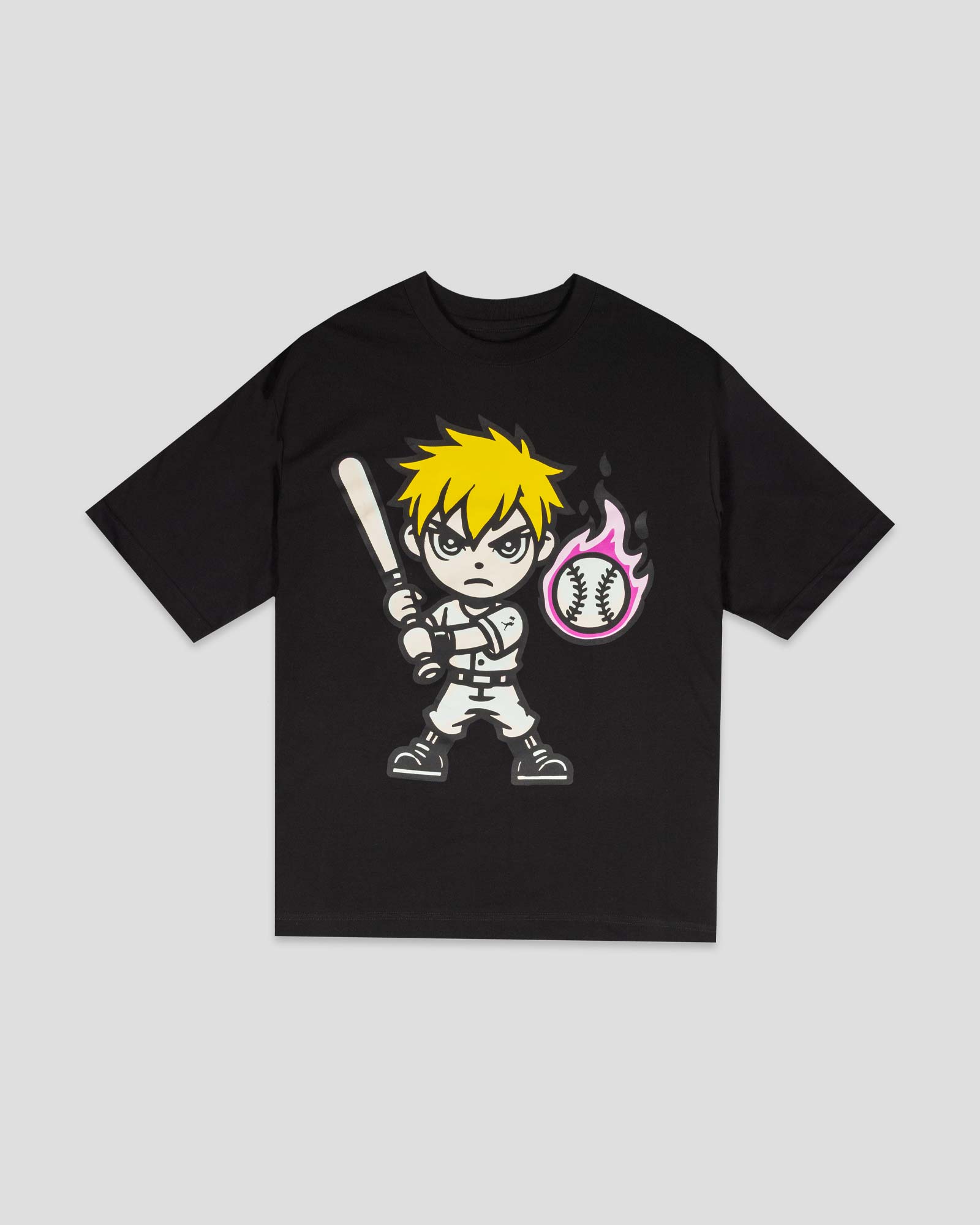 Yakyu Anime Energy Blast (Black) - Diamond Pima Oversized T-Shirt