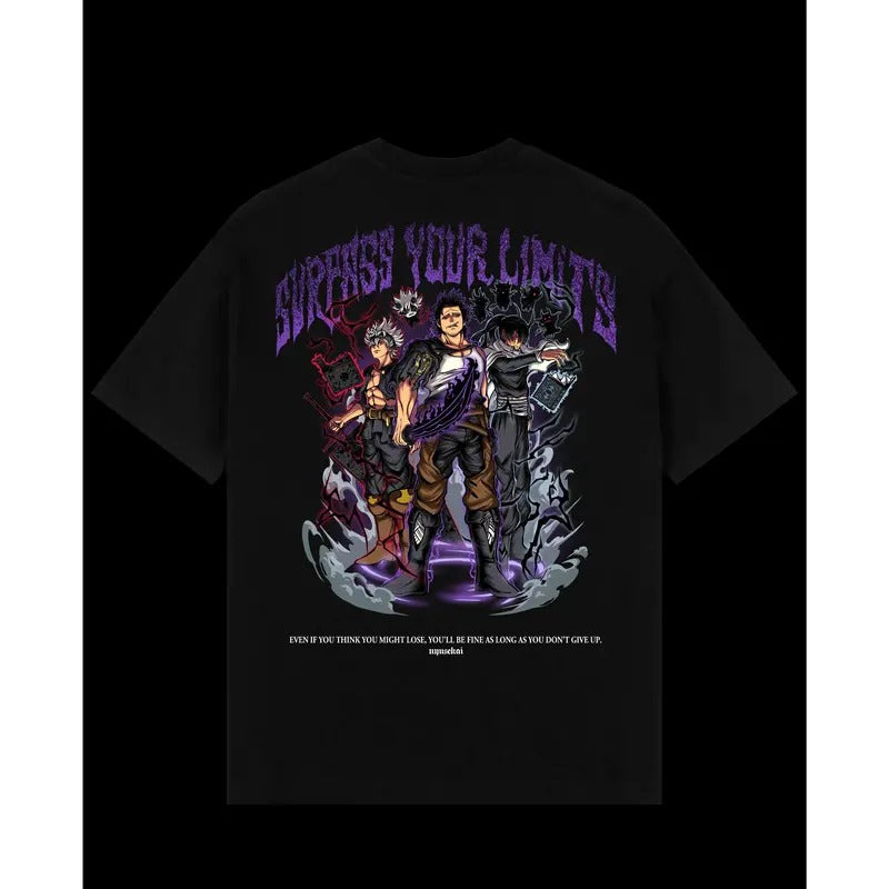 "Yami X Asta X Nacht - Black Clover" Oversize T-Shirt Classic Cotton Menswear Top