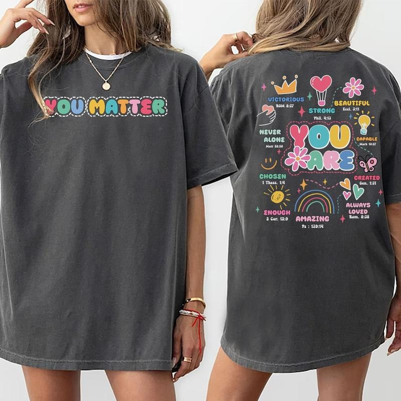 You Are Bible Shirt, Jesus Tee For Women, Retro Christian Shirts, Inspirational Graphic Printed Shirt Cotton Fabric, Casual Style, Bible Affirmations Shirt For Her, Motivational Women's Tops Womenswear Comfort Fic Chic Style