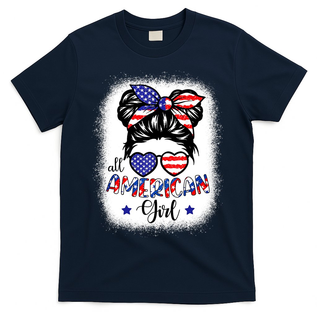 All American Girls 4th Of July Bleached Shirts Daughter USA T-Shirt