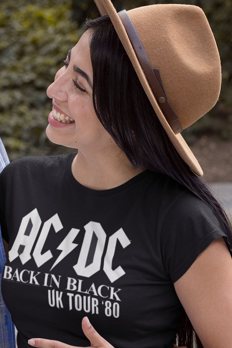 AC/DC - UK Tour Solid White Boyfriend Tee