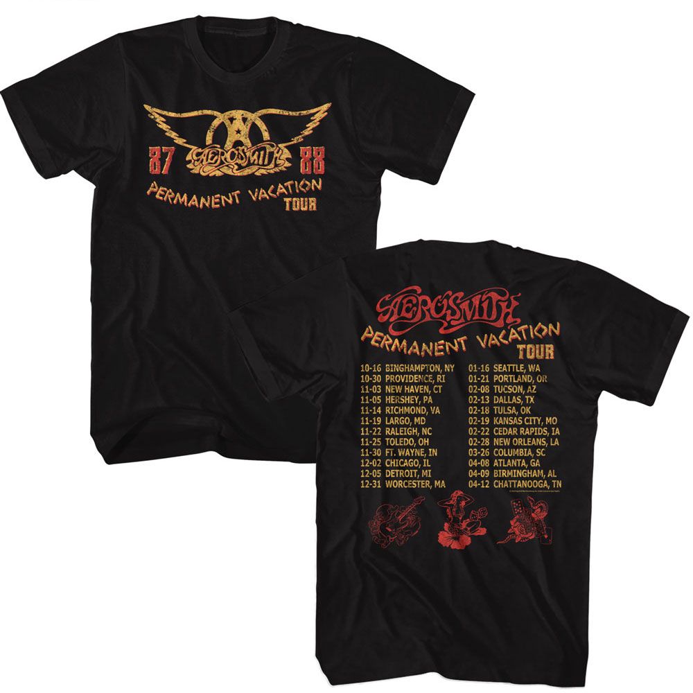 Aerosmith - Permanent Tour 87-93 Boyfriend Tee