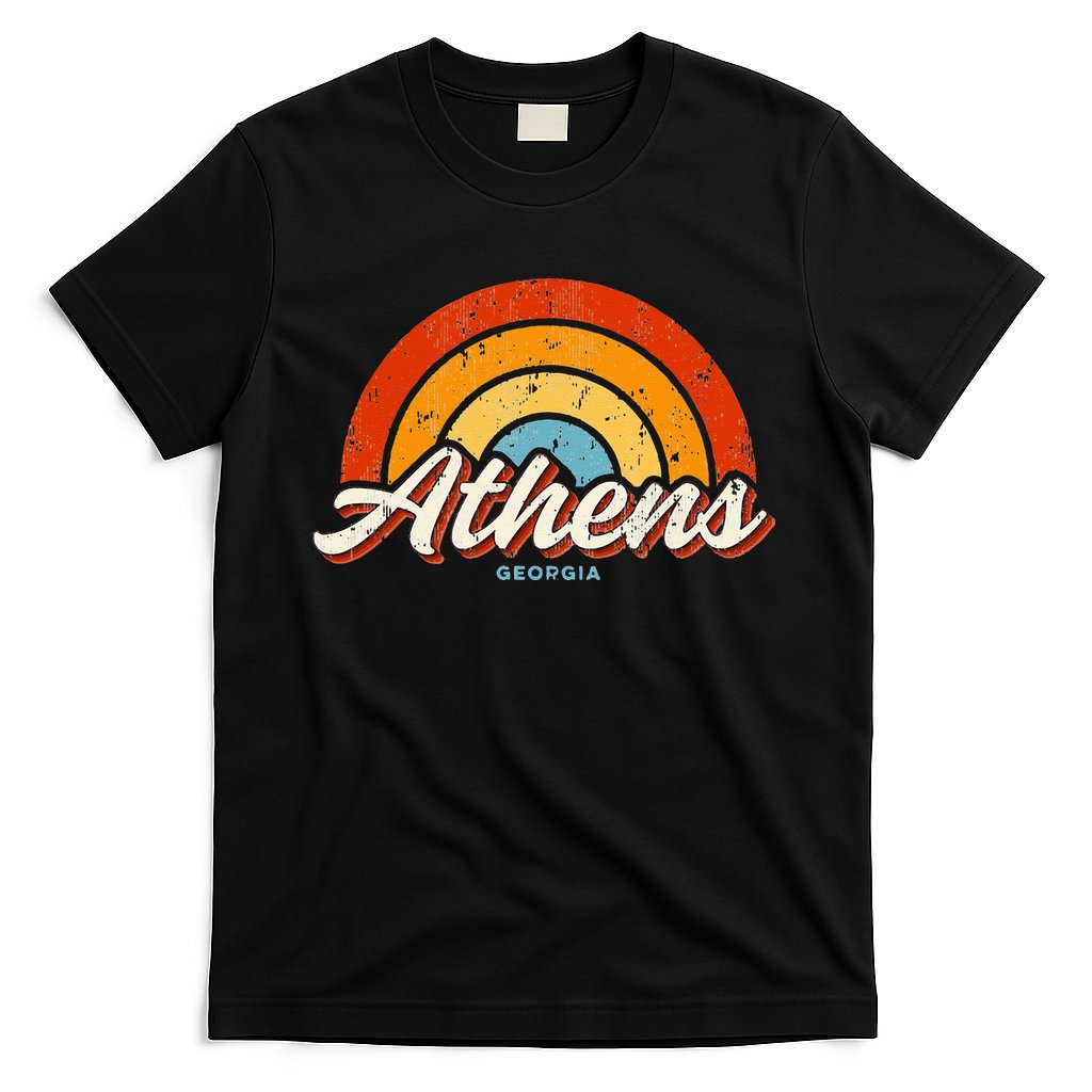Athens Georgia GA Vintage Rainbow Retro 70s T-Shirt