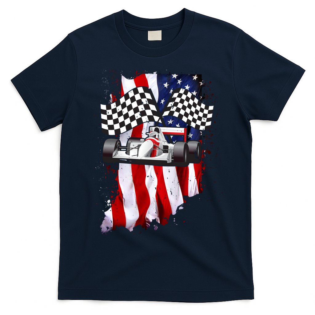 American Racing Car Flag T-Shirt