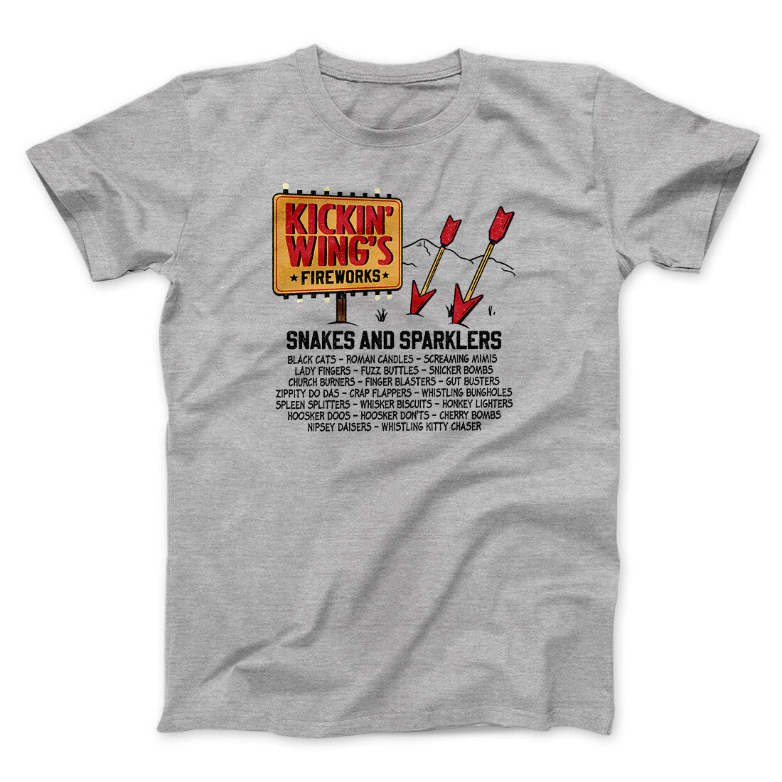 Kickin' Wing's Fireworks Funny Movie Men/Unisex T-Shirt