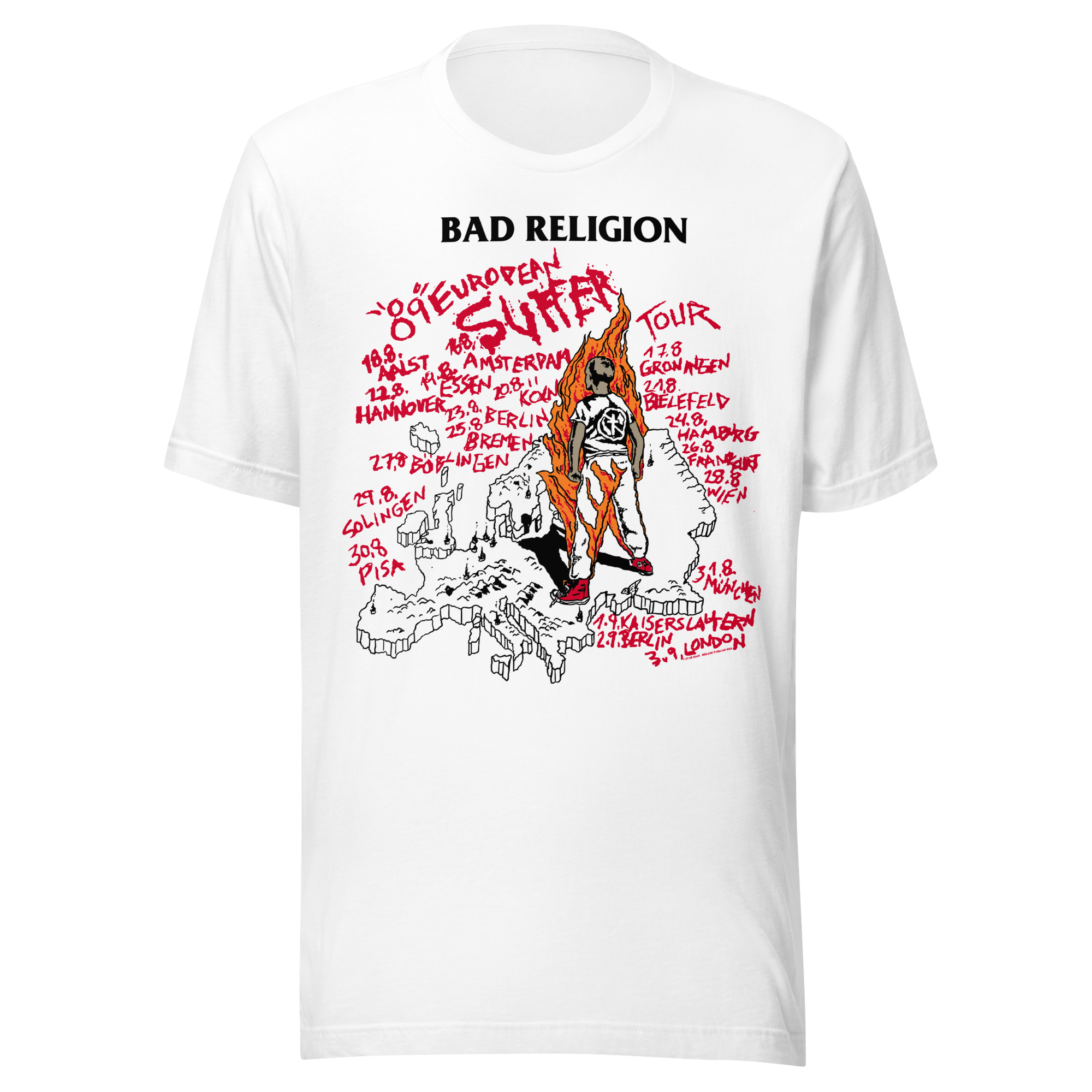 Bad Religion 1989 European Tour Vintage T-Shirt