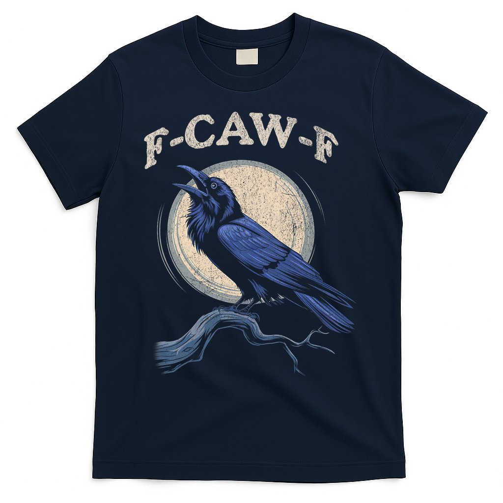 Black Crow F-Caw-F Funny Bird Moon T-Shirt