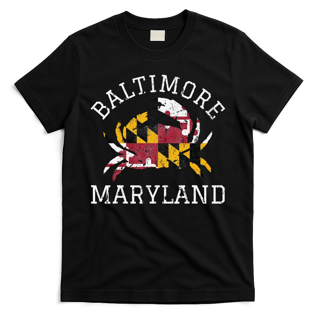 Baltimore Maryland Crab State Flag Home Travel Vintage T-Shirt