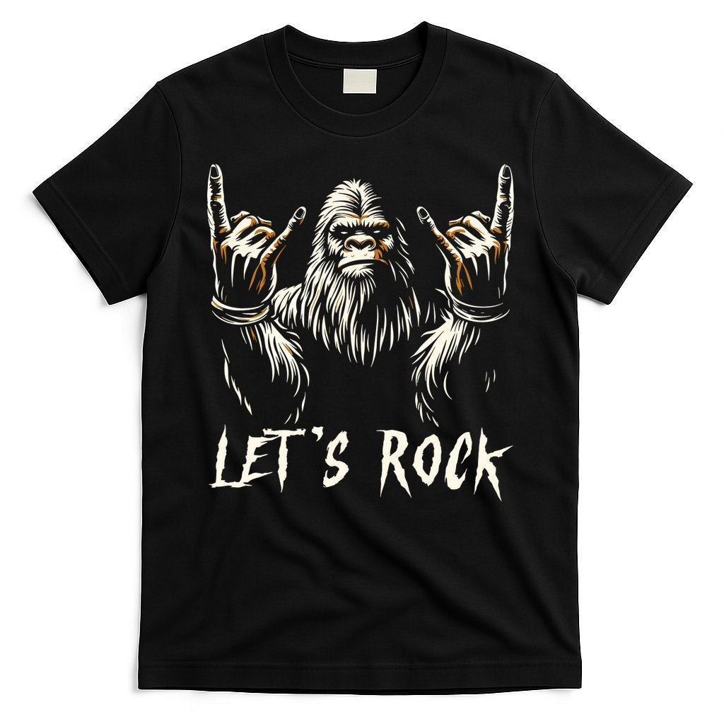 Bigfoot Rock On Funny Sasquatch Rock And Roll LetS Rock T-Shirt