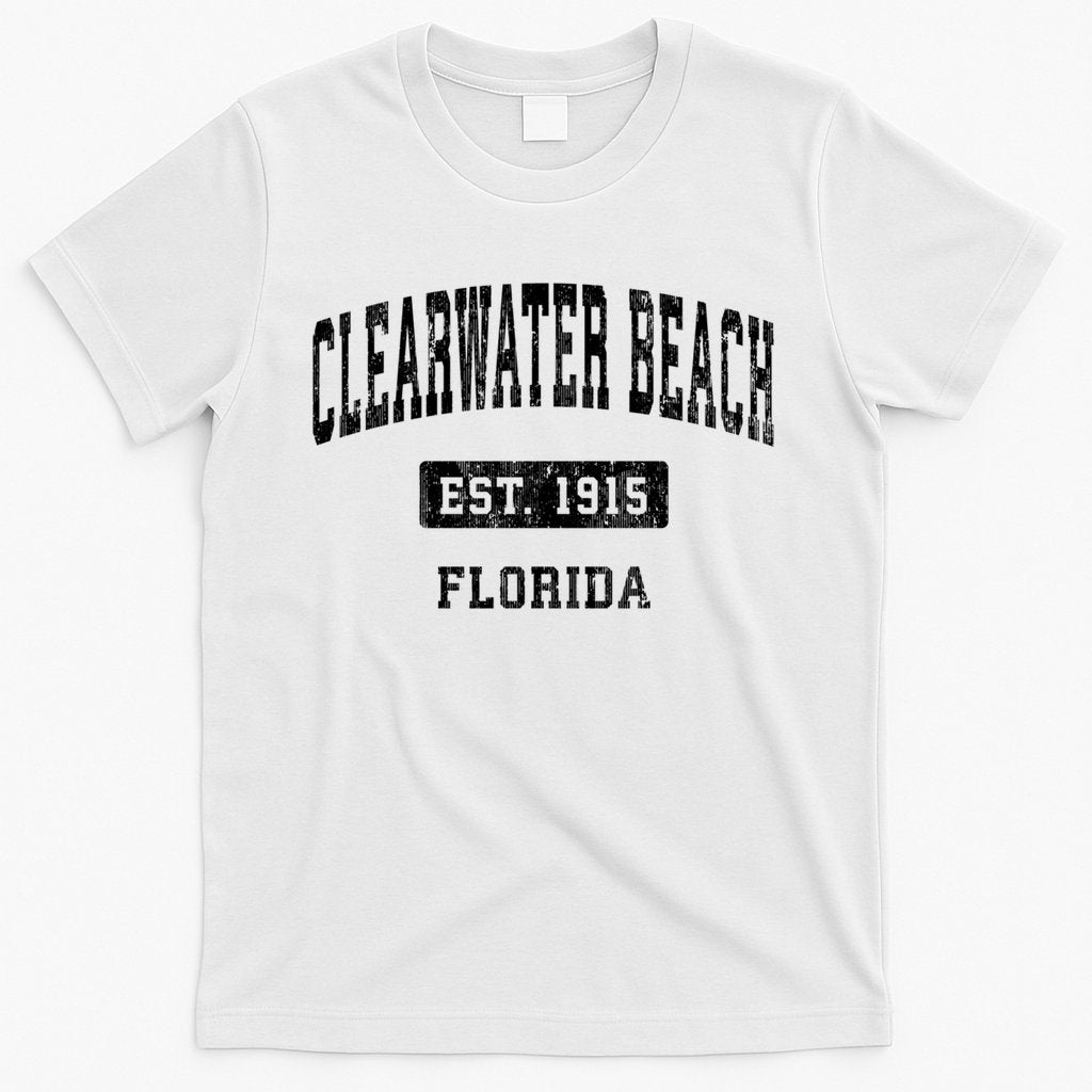 Clearwater Beach Florida Fl Vintage Sports Established T-Shirt