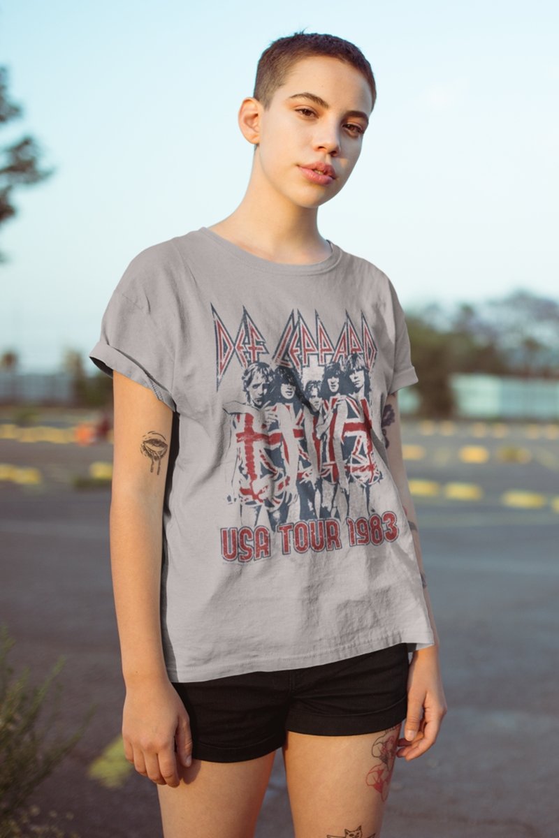 Def Leppard USA Tour 1983 Boyfriend Tee