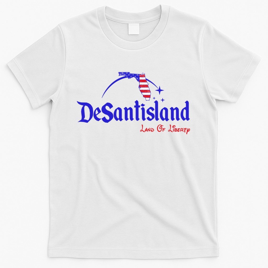 Desantisland Land Of Liberty Florida American Flag T-Shirt Style001