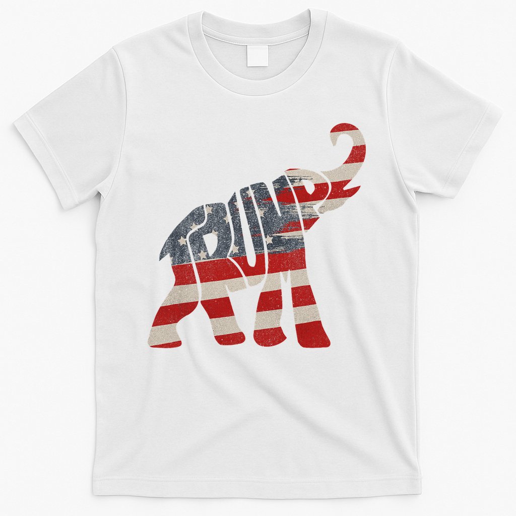 Donald Trump Vintage Republican Elephant USA Flag T-Shirt