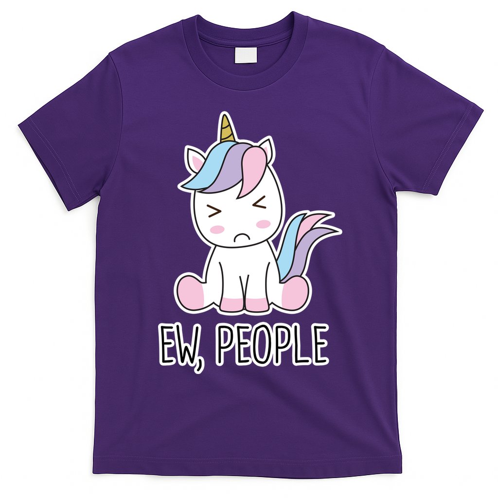 Ew People Funny Cute Unicorn T-Shirt