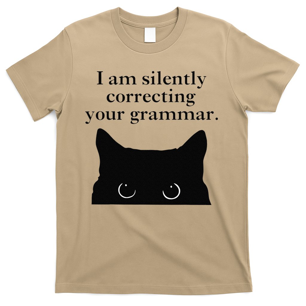 Funny Cat I Am Silently Correcting Your Grammar T-Shirt