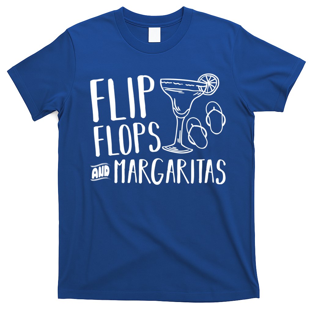 Flip Flops And Margaritas Funny Beach Summer Vacation Cool Gift T-Shirt