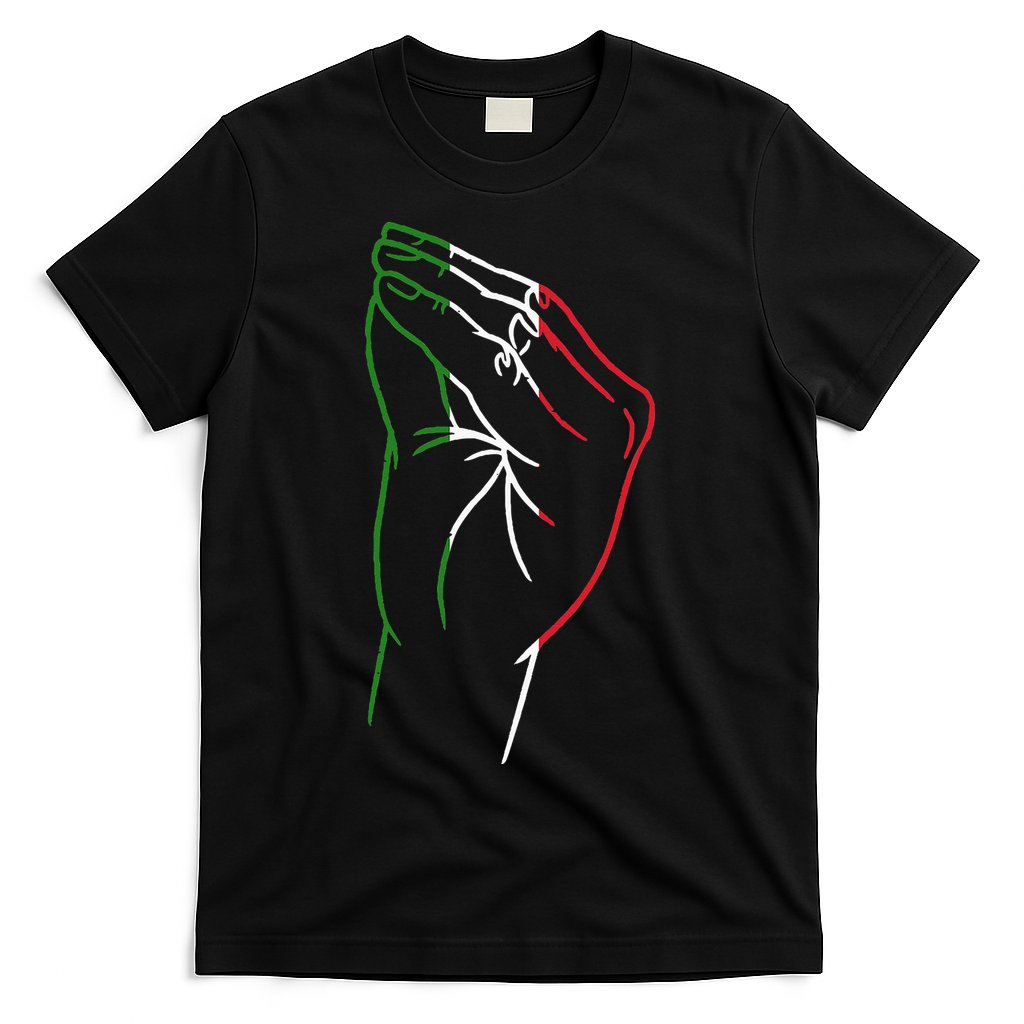 Funny Italian Hand Gesture Italian Flag Italy Italia T-Shirt