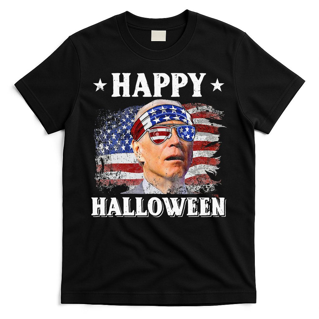 Funny Joe Biden Happy Halloween Confused 4th Of July T-Shirt