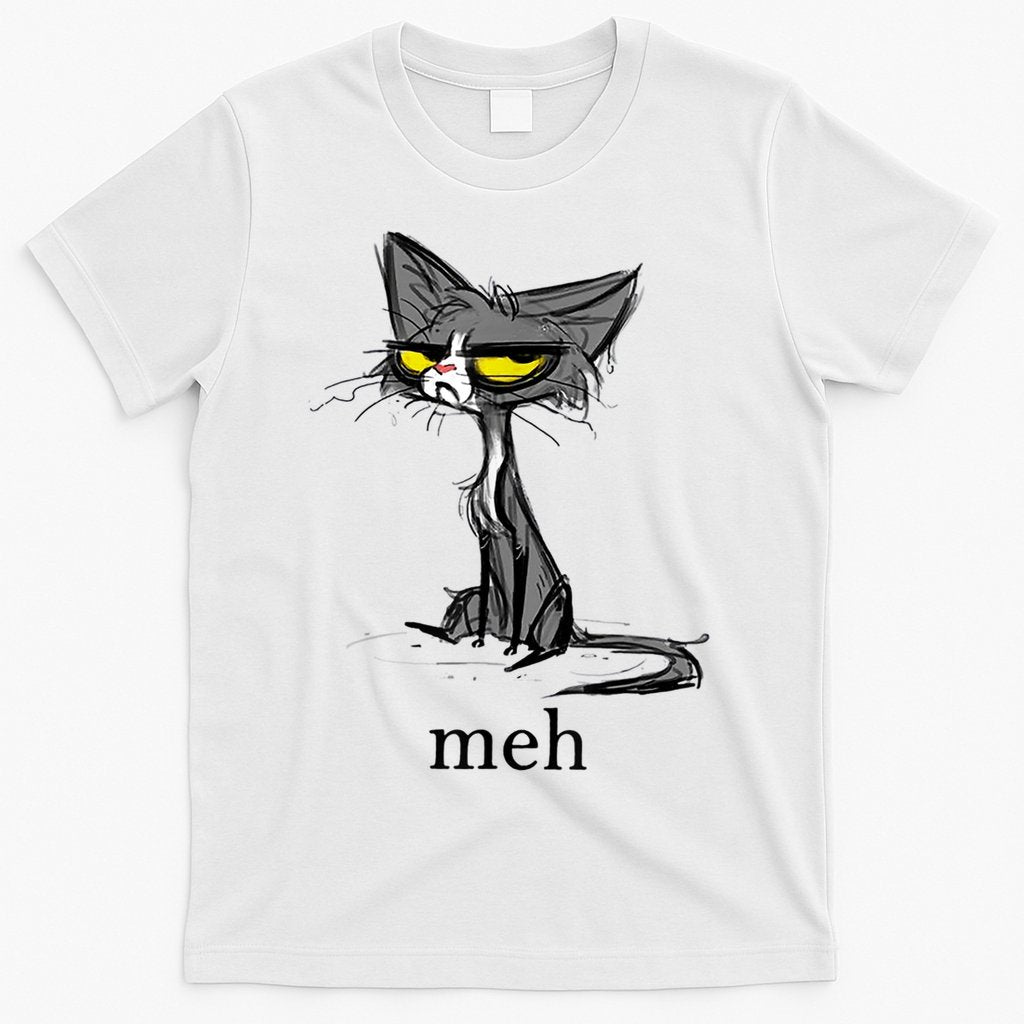 Funny Meh Cat Gift For Cat Lovers T-Shirt