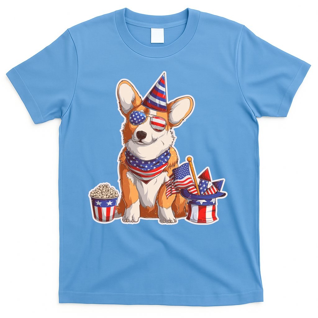 Fourth of July USA American Corgi T-Shirt