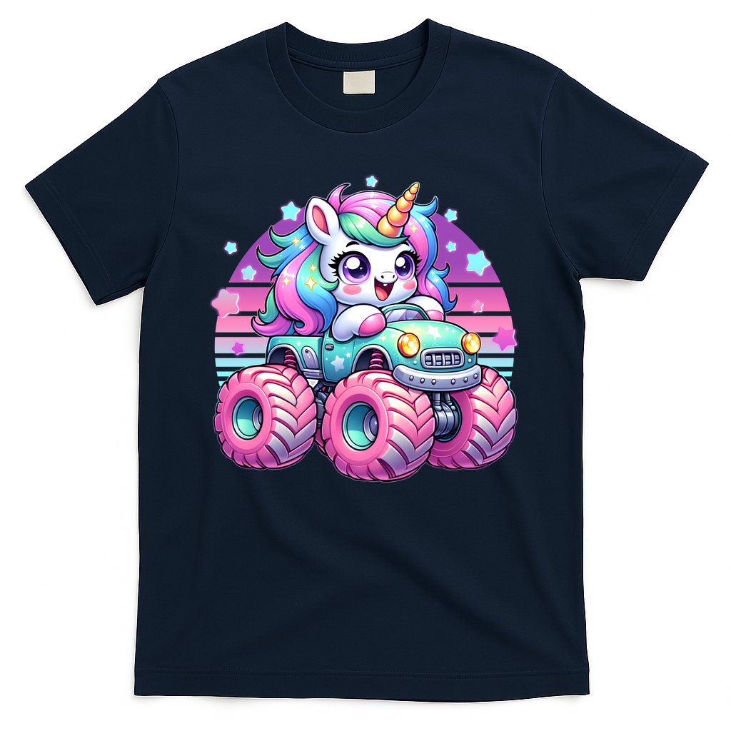 Funny Retro Cute Unicorn Monster Truck T-Shirt