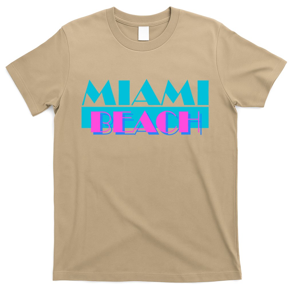 Funny Retro Miami Beach Logo T-Shirt