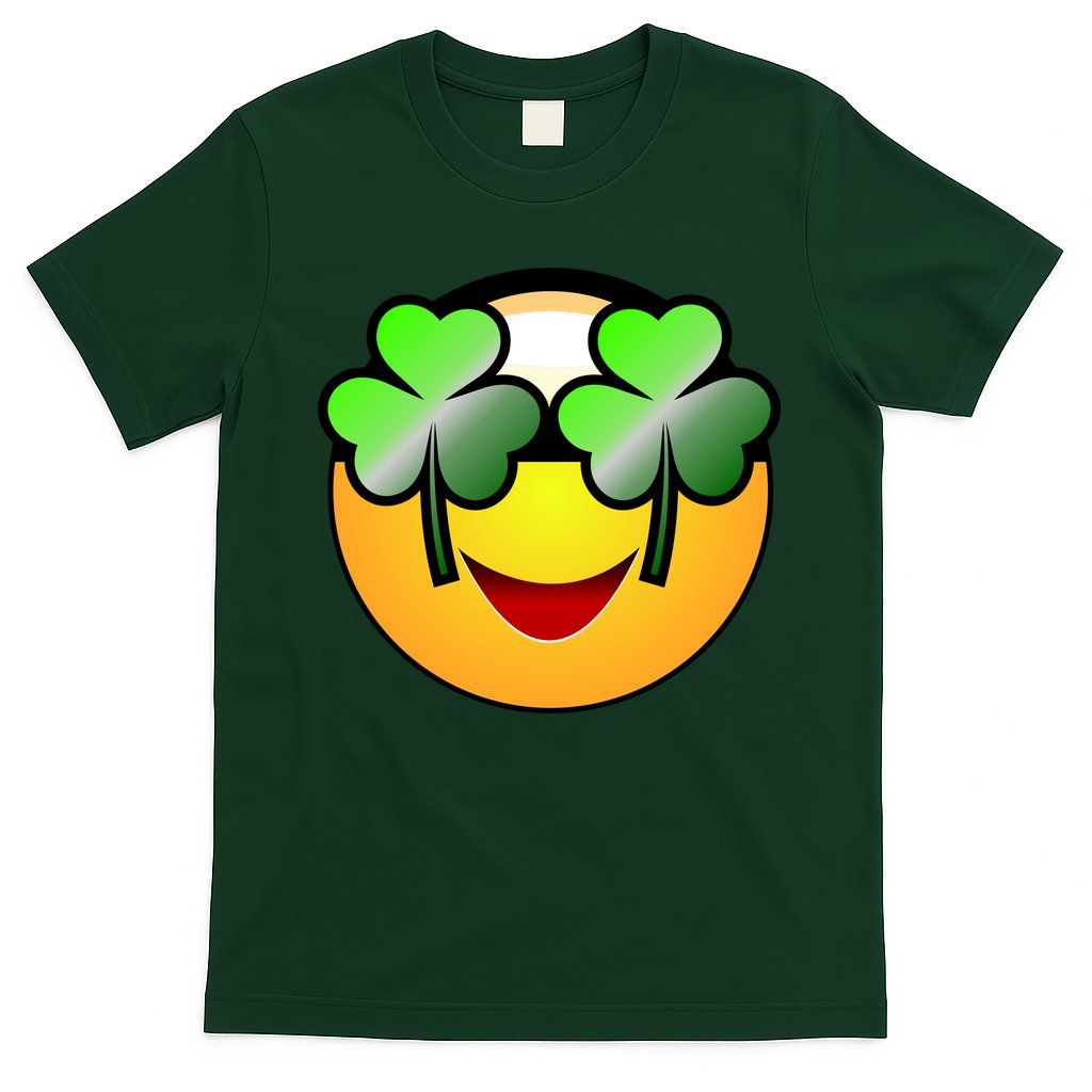 Funny Irish Clover St. Patrick's Day Emoji T-Shirt