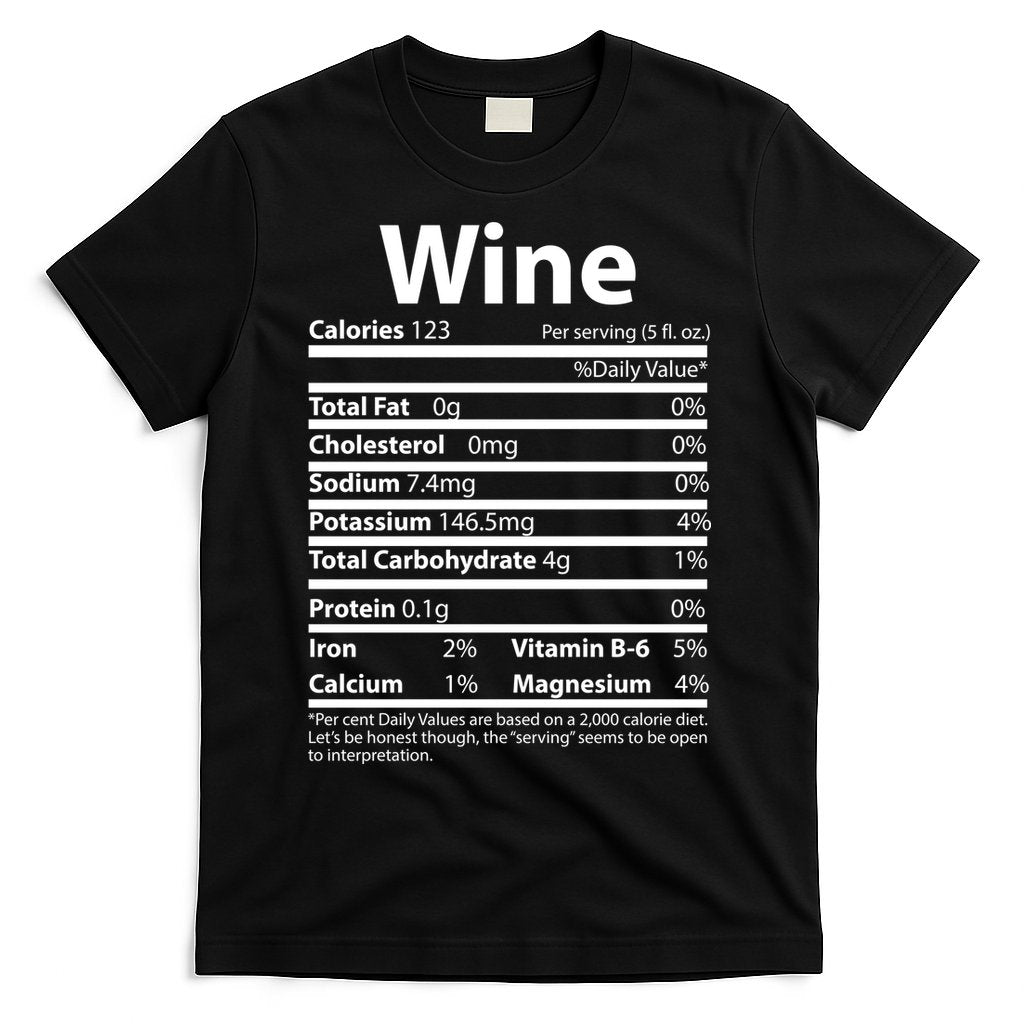 Funny Thanksgiving Wine Nutritional Values T-Shirt