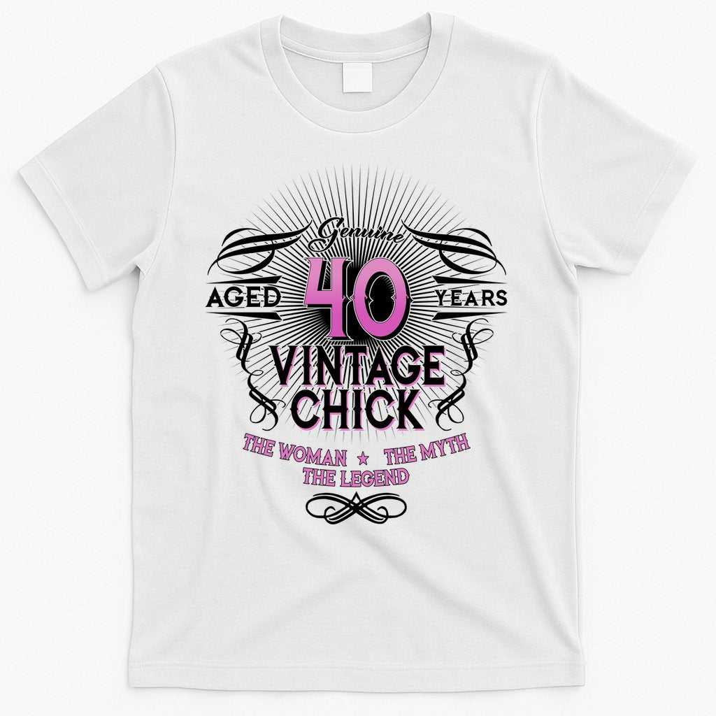 Genuine Aged 40 Years Vintage Chick 40th Birthday T-Shirt