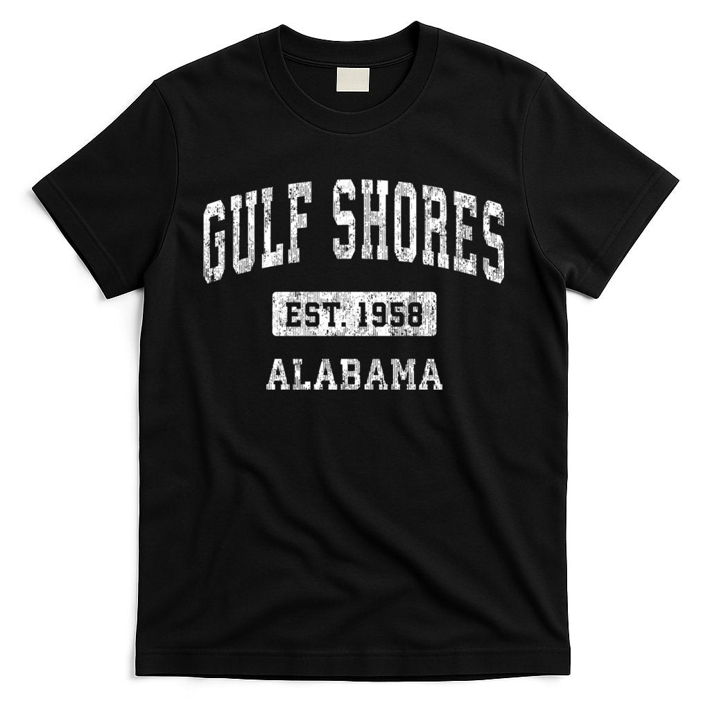 Gulf Shores Alabama Al Vintage Established Sports Design T-Shirt
