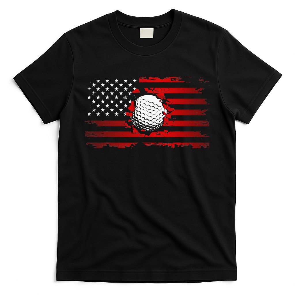 Golf USA Support Team American Flag Golf Sports T-Shirt
