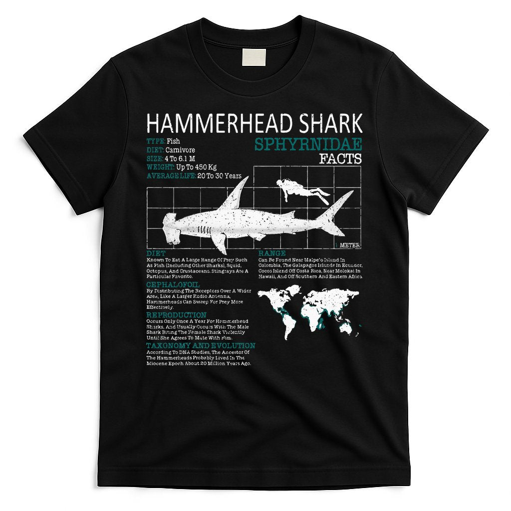 Hammerhead Shark Facts Shark Funny Lover Gift T-Shirt