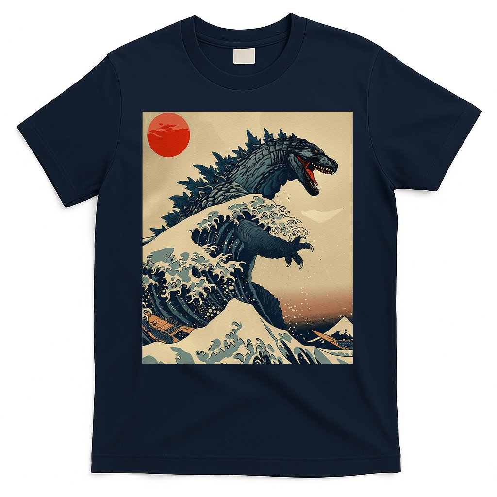 Hokusai The Great Kaiju Off Kanagawa Vintage Japanese Art T-Shirt