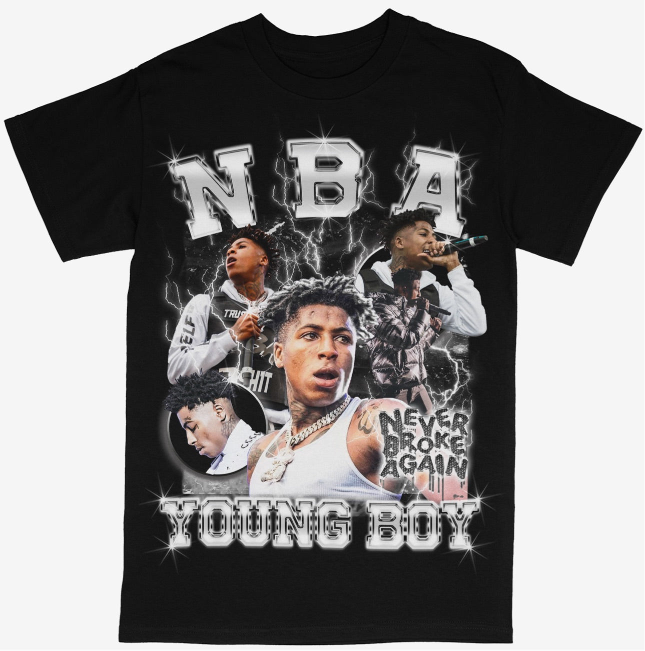 NBA Young Boy Hip Hop Rap Style Tee Concert Tour Music Artist
