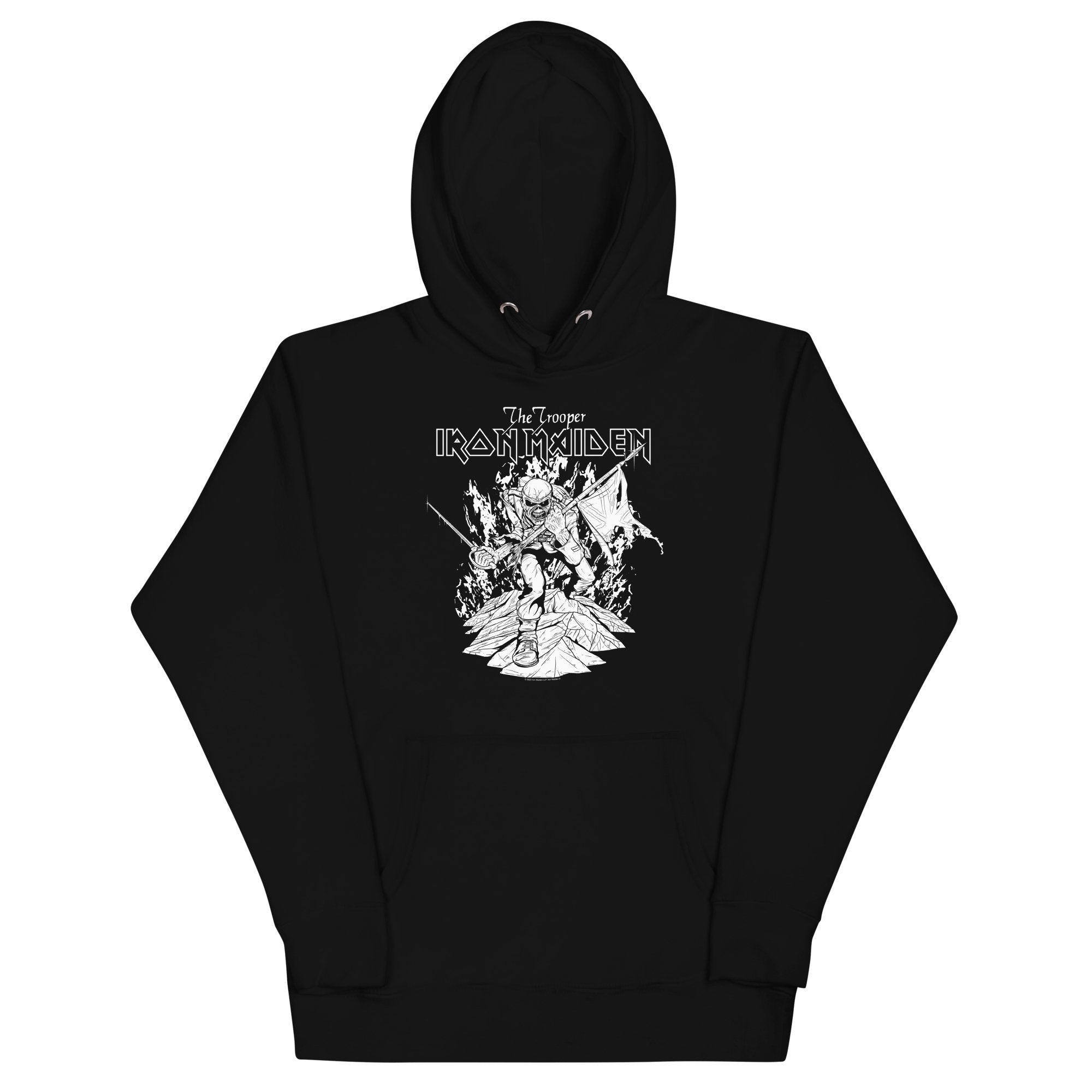 Iron Maiden Trooper Black and White Classic Hoodie