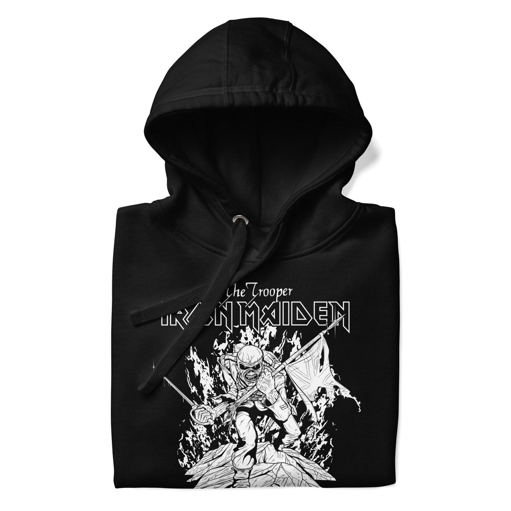 Iron Maiden Trooper Black and White Classic Hoodie