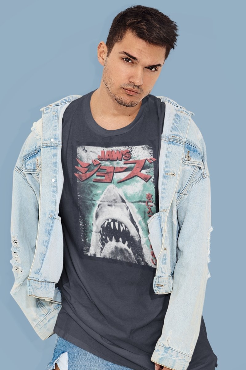 Jaws Worn Japanese Poster T-Shirt