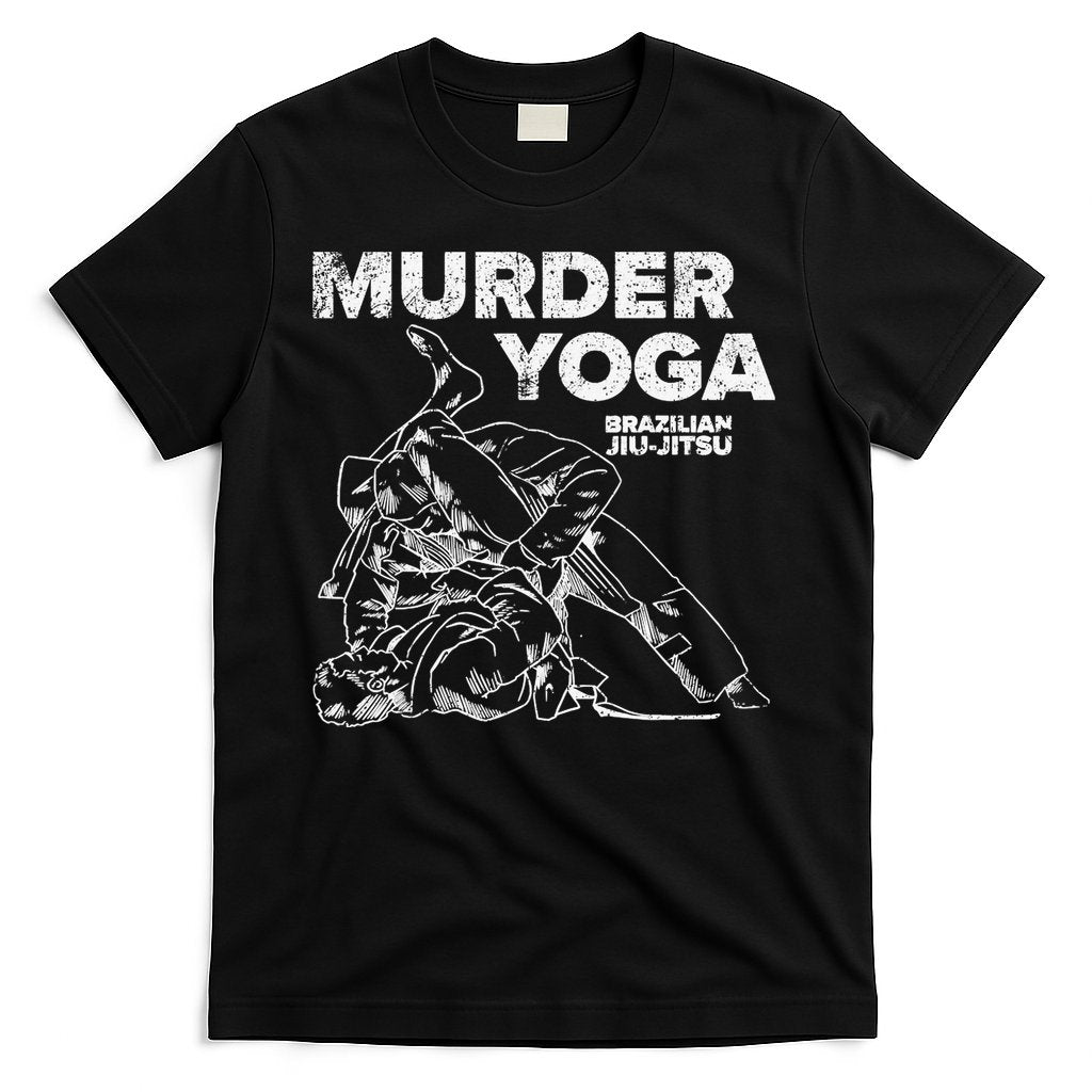 Jiu Jitsu Murder Yoga Vintage Sunset Funny Brazilian T-Shirt