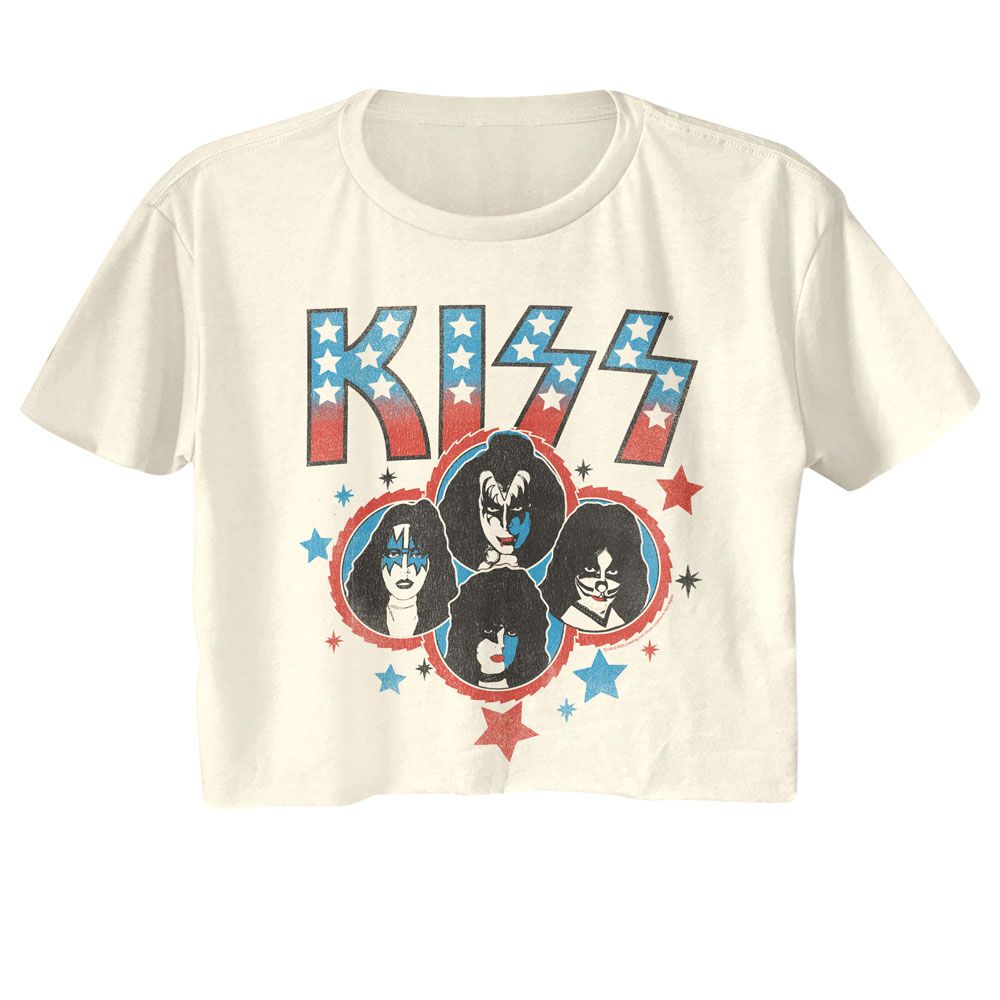 KISS - Americana Stars Womens Crop Tee