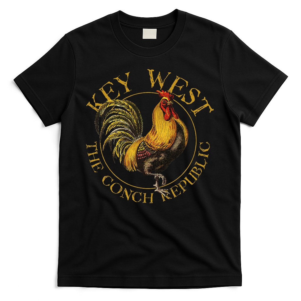 Key West Florida Vintage Rooster Design Souvenir T-Shirt