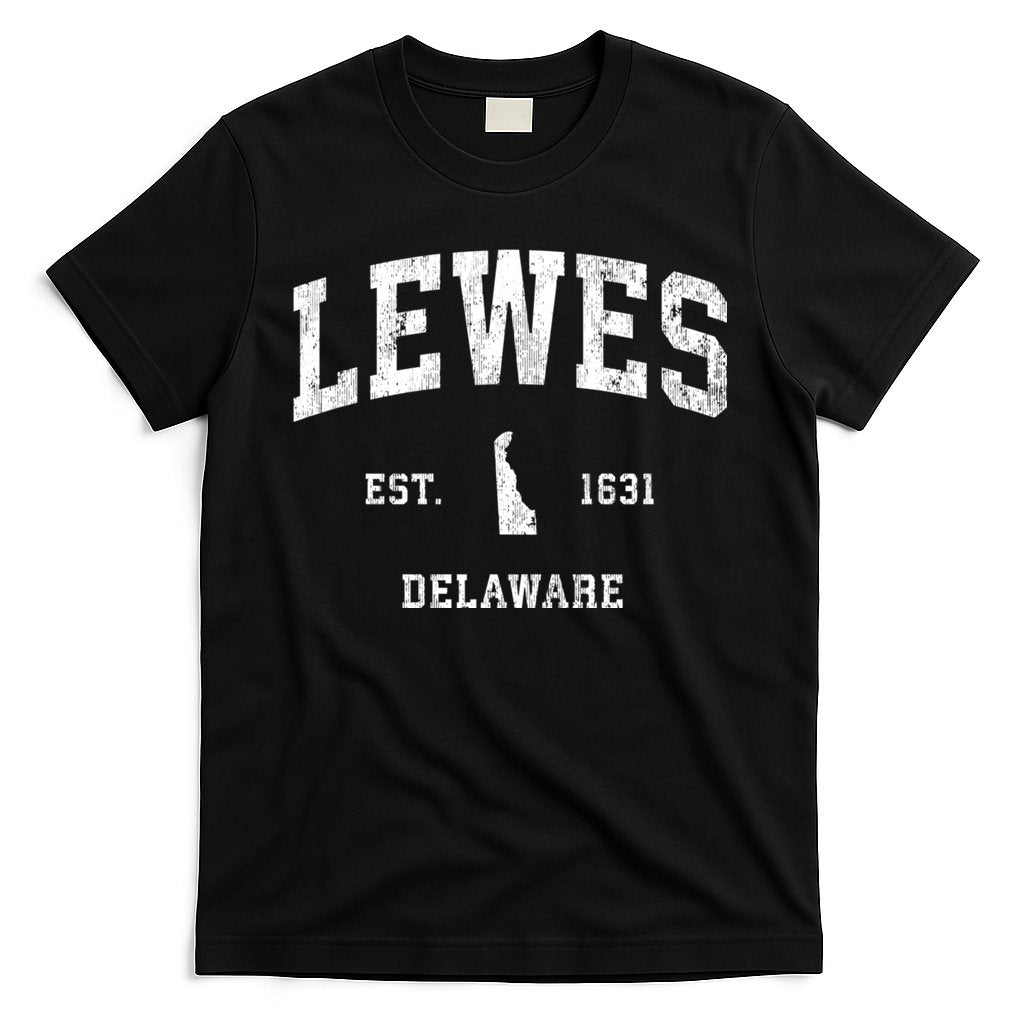 Lewes Est 1631 Delaware De Vintage Athletic Sports Design T-Shirt
