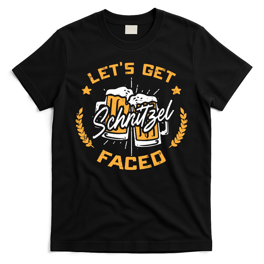Lets Get Schnitzel Faced Oktoberfest Funny Costume Men Women T-Shirt
