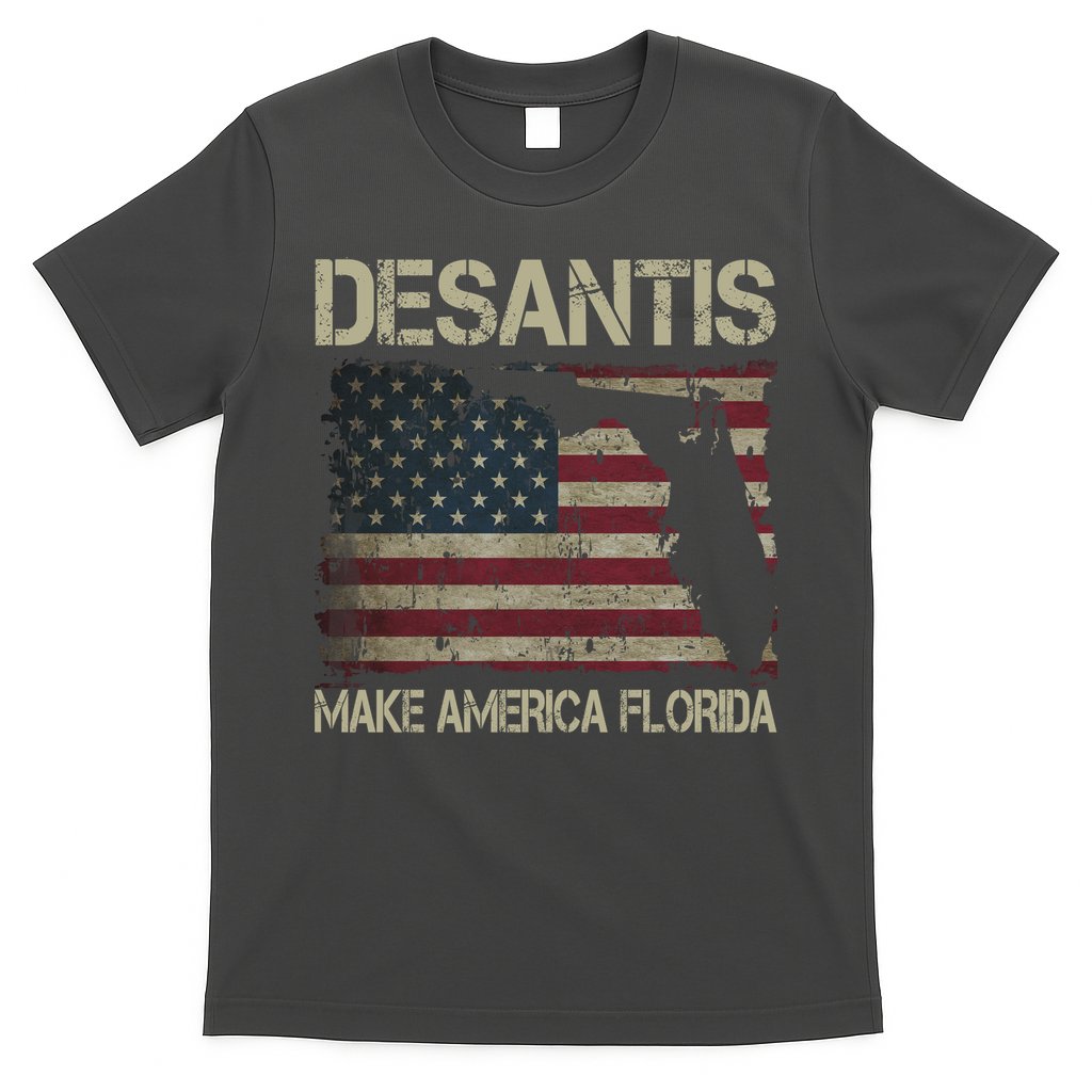 Make America Florida DeSantis 2024 Election Vintage Us Flag T-Shirt