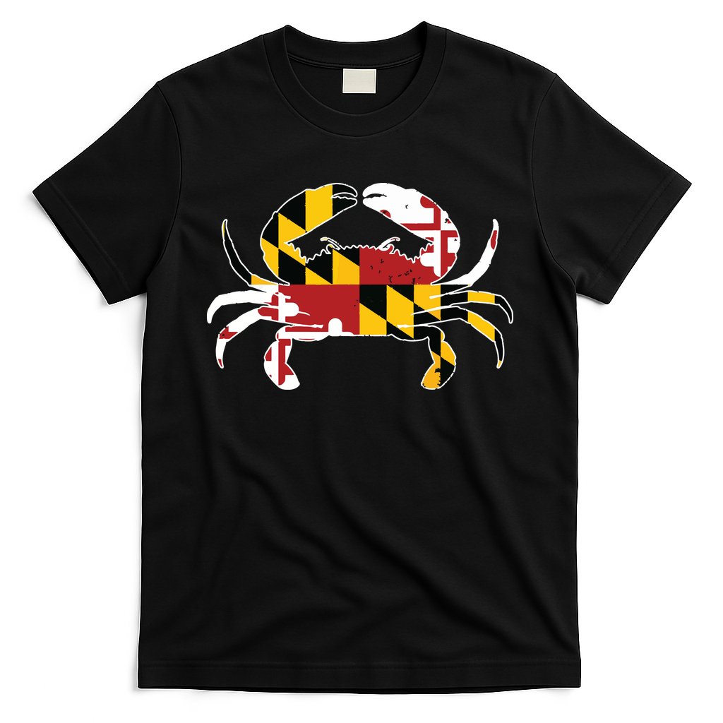 Maryland Blue Crab Vintage Maryland Flag Pride T-Shirt