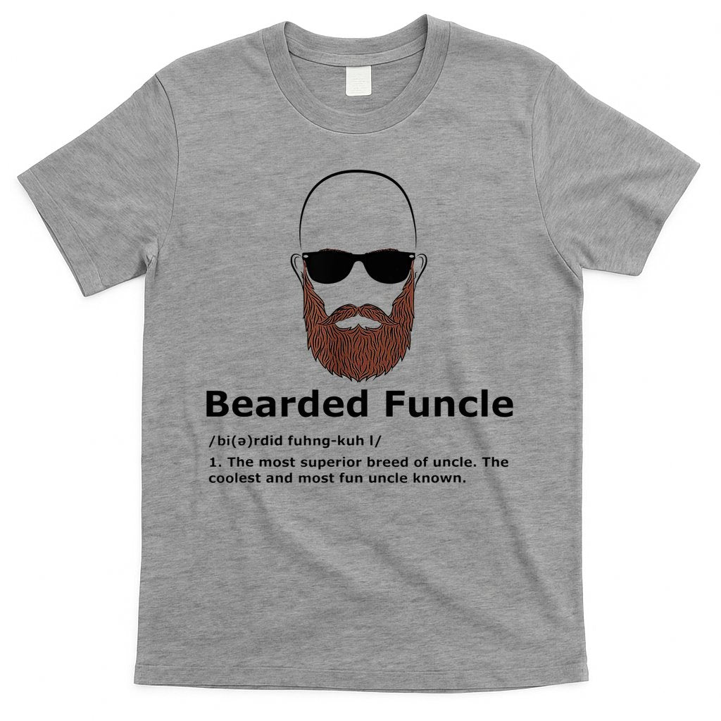 Men Bearded Funcle Funny Bald Uncle Definition T-Shirt