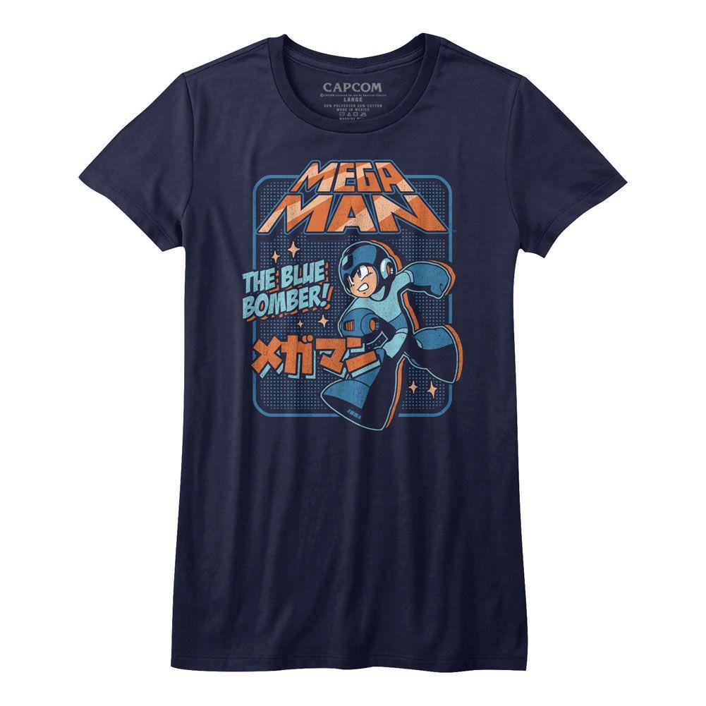 Mega Man Graphic Blu Bomber Womens T-Shirt