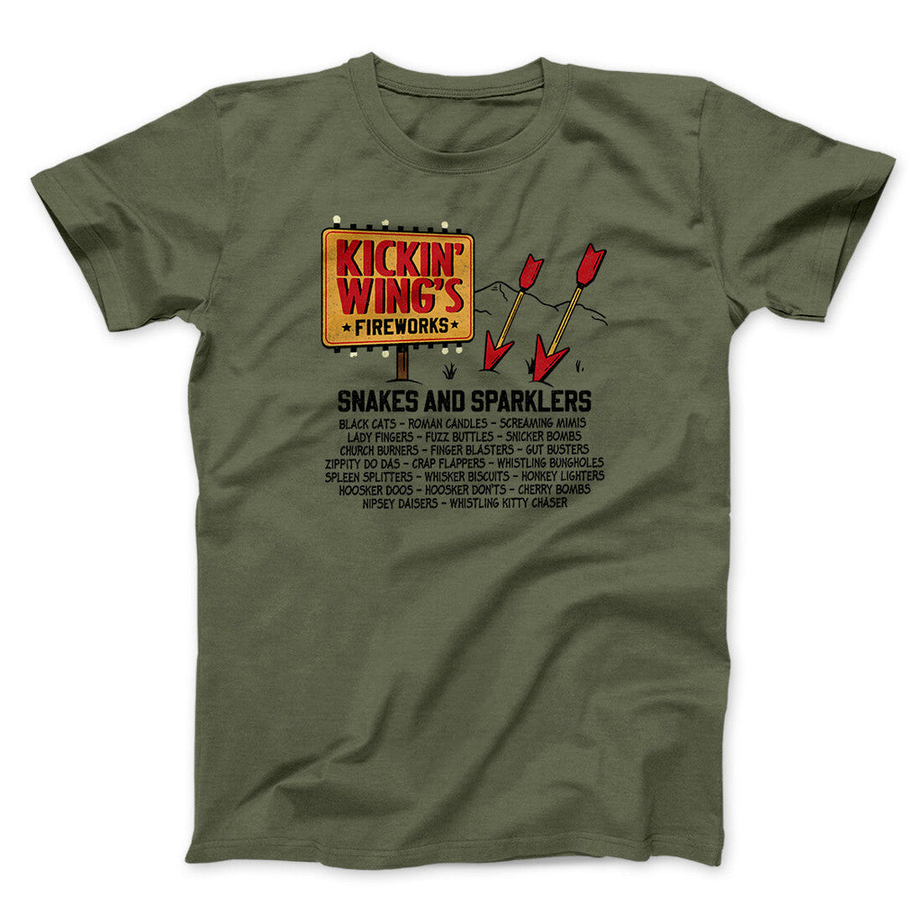 Kickin' Wing's Fireworks Funny Movie Men/Unisex T-Shirt