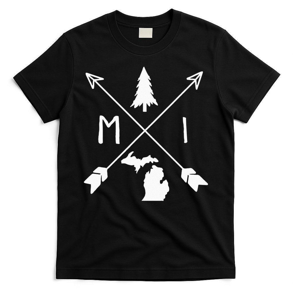 Michigan Up North Home State Midwest Vintage Retro T-Shirt